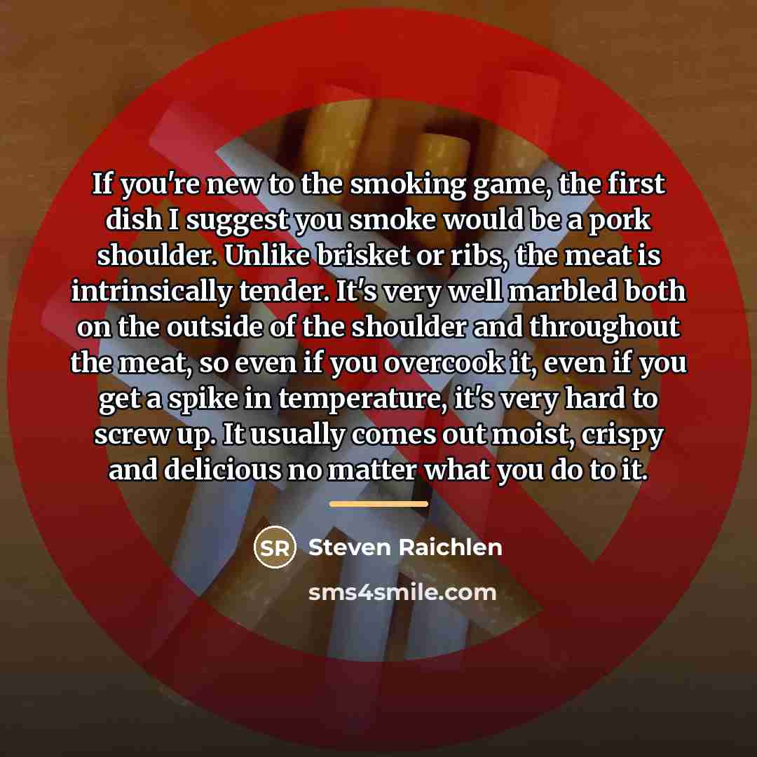 “If you're new to the smoking game, the first dish…” quote by Steven Raichlen