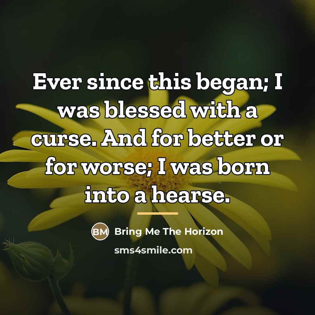 “Ever since this began; I was blessed with a curse.…” quote by Bring Me The Horizon
