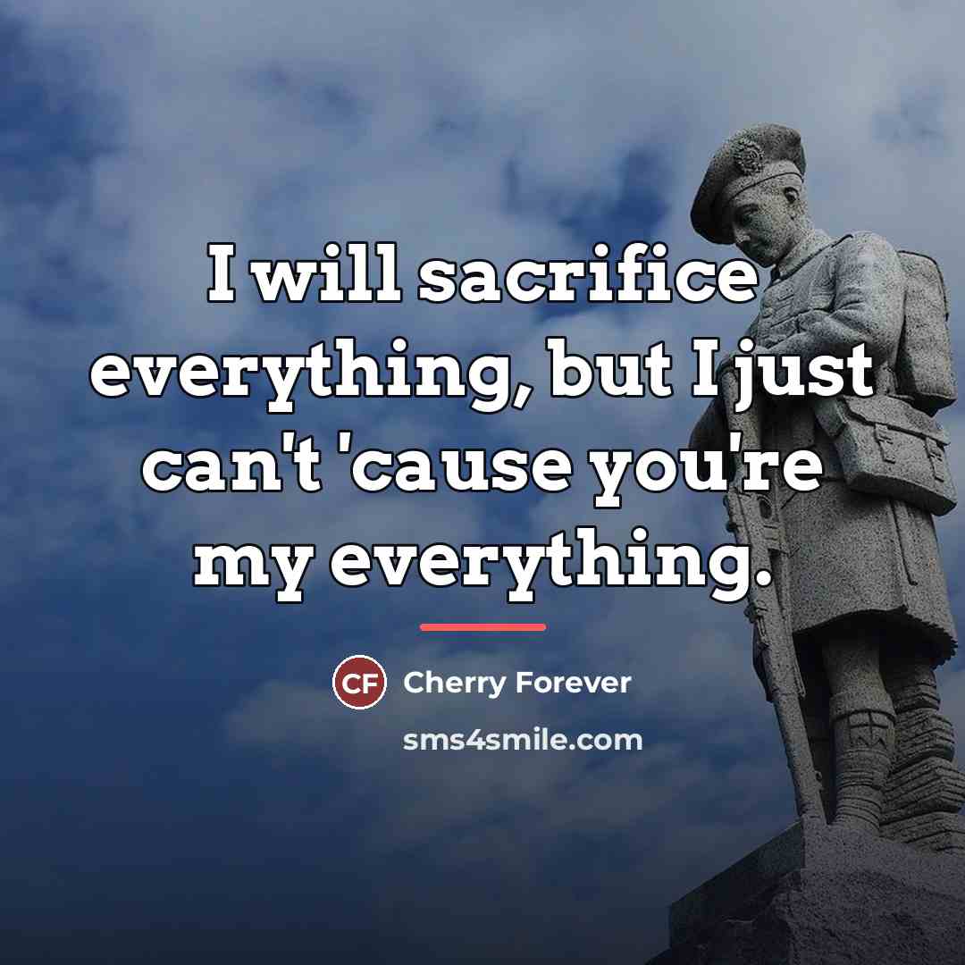 “I will sacrifice everything, but I just can't 'cause you're…” quote by Cherry Forever
