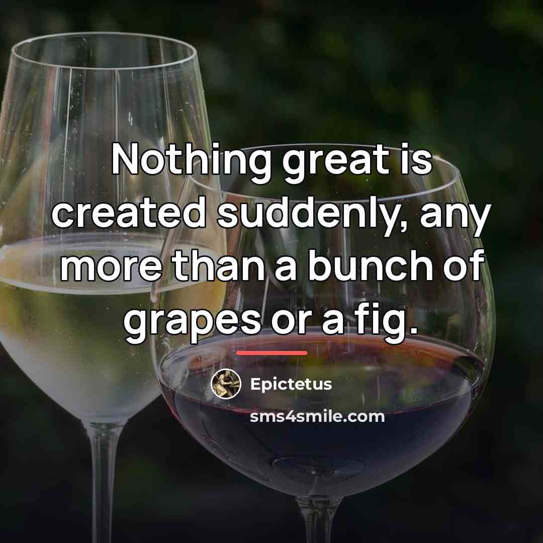 “Nothing great is created suddenly, any more than a bunch…” quote by Epictetus
