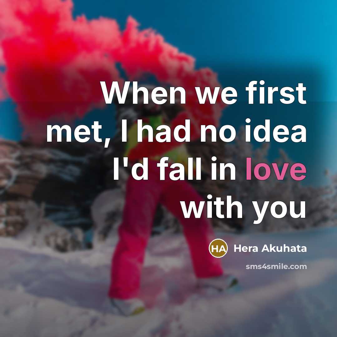 “When we first met, I had no idea I'd fall…” quote by Hera Akuhata