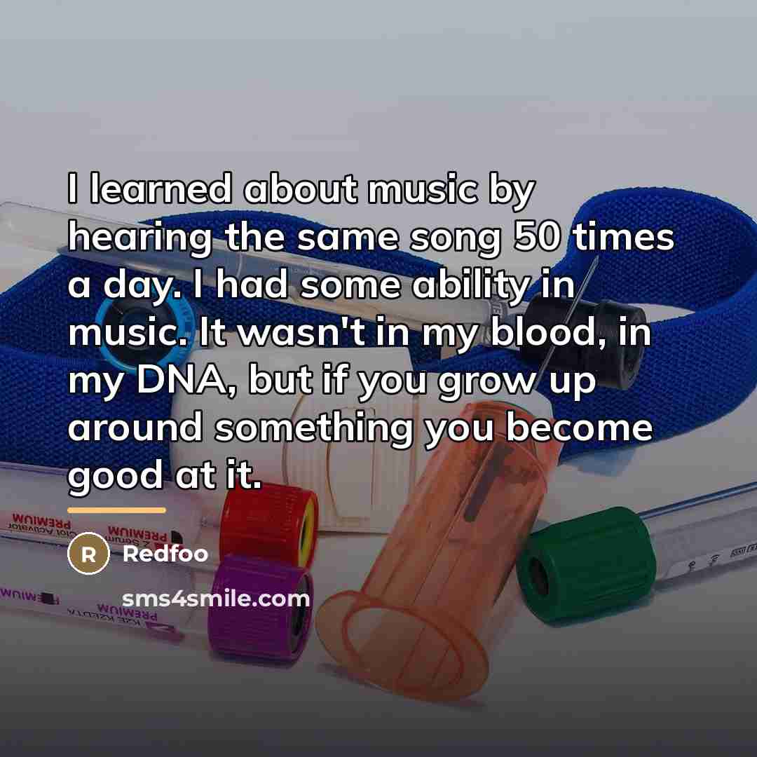 “I learned about music by hearing the same song 50…” quote by Redfoo