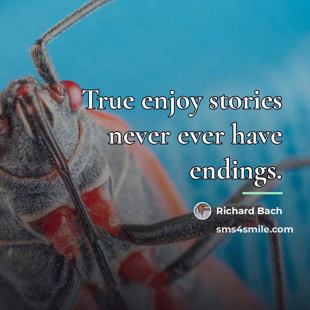 “True enjoy stories never ever have endings.…” quote by Richard Bach