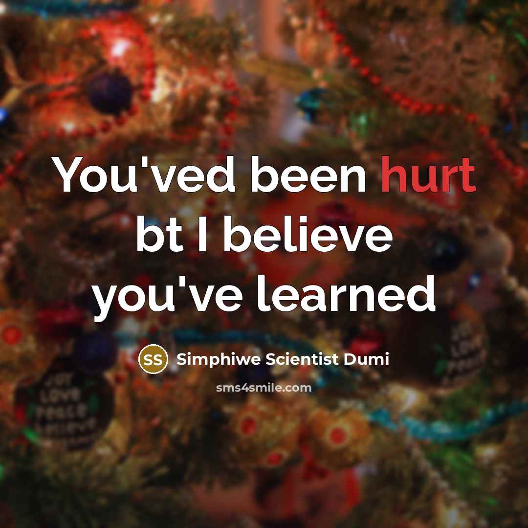 “You'ved been hurt bt I believe you've learned…” quote by Simphiwe Scientist Dumi