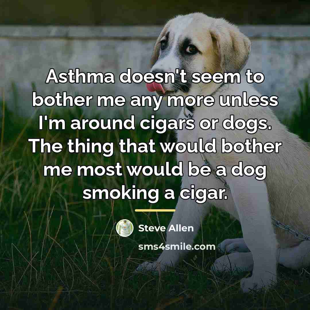 “Asthma doesn't seem to bother me any more unless I'm…” quote by Steve Allen