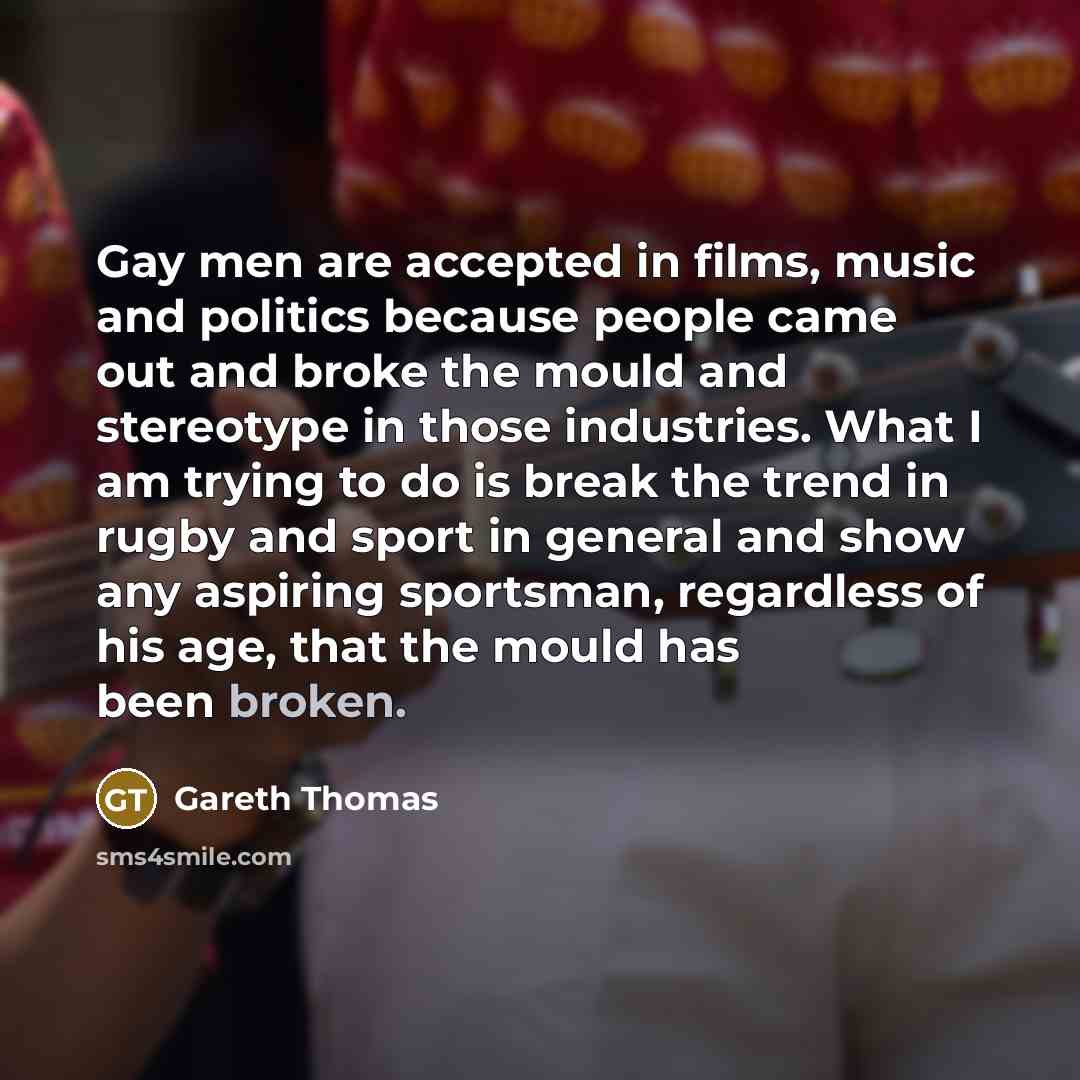 “Gay men are accepted in films, music and politics because…” quote by Gareth Thomas