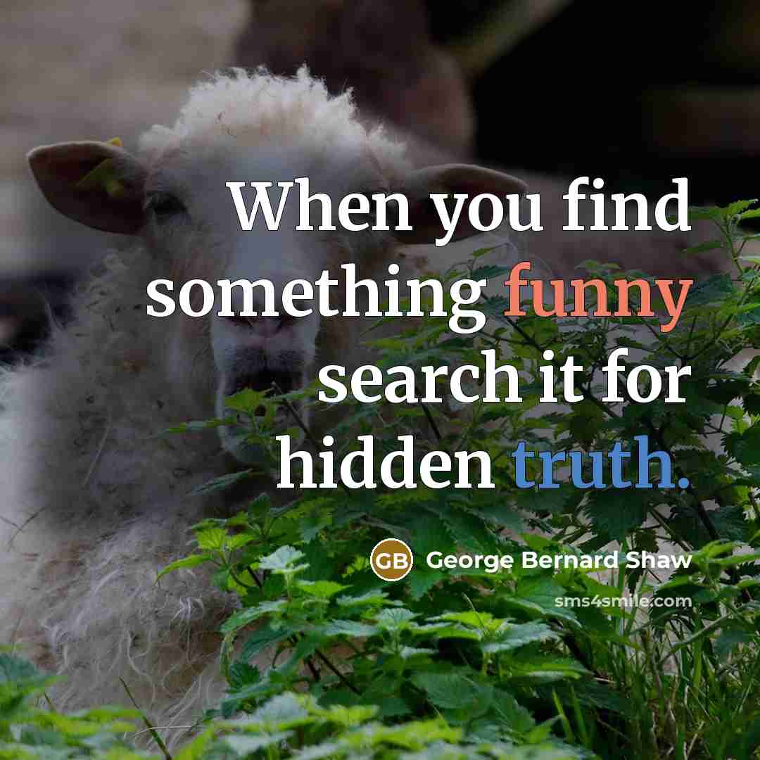 “When you find something funny search it for hidden truth.” quote by George Bernard Shaw