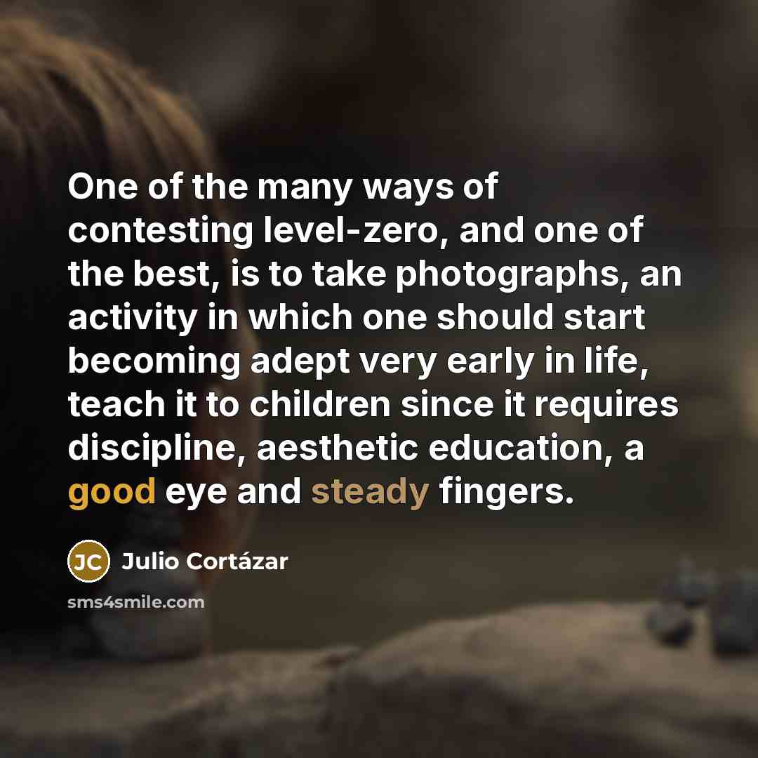 “One of the many ways of contesting level-zero, and one…” quote by Julio Cortazar