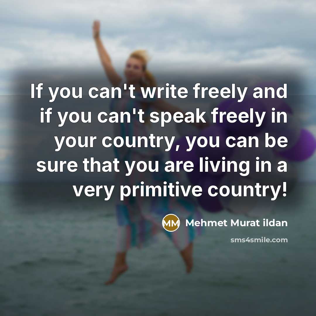 “If you can't write freely and if you can't speak…” quote by Mehmet Murat Ildan