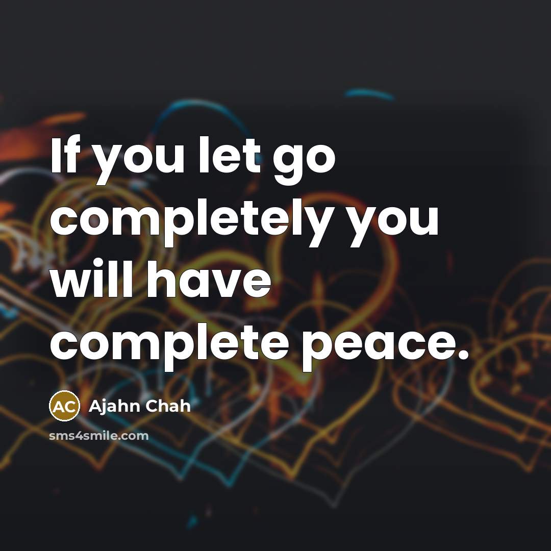 “If you let go completely you will have complete peace.…” quote by Ajahn Chah