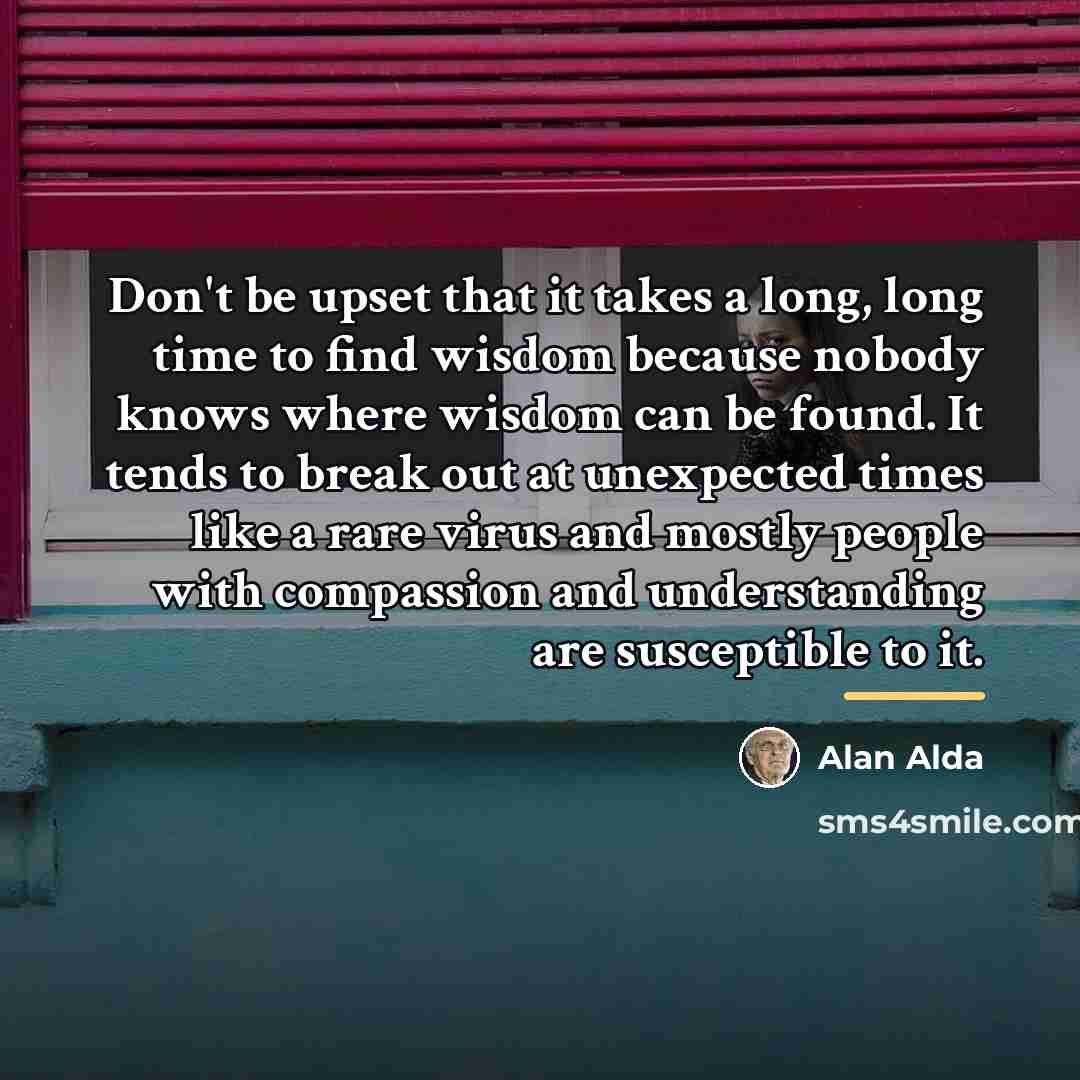 “Don't be upset that it takes a long, long time…” quote by Alan Alda