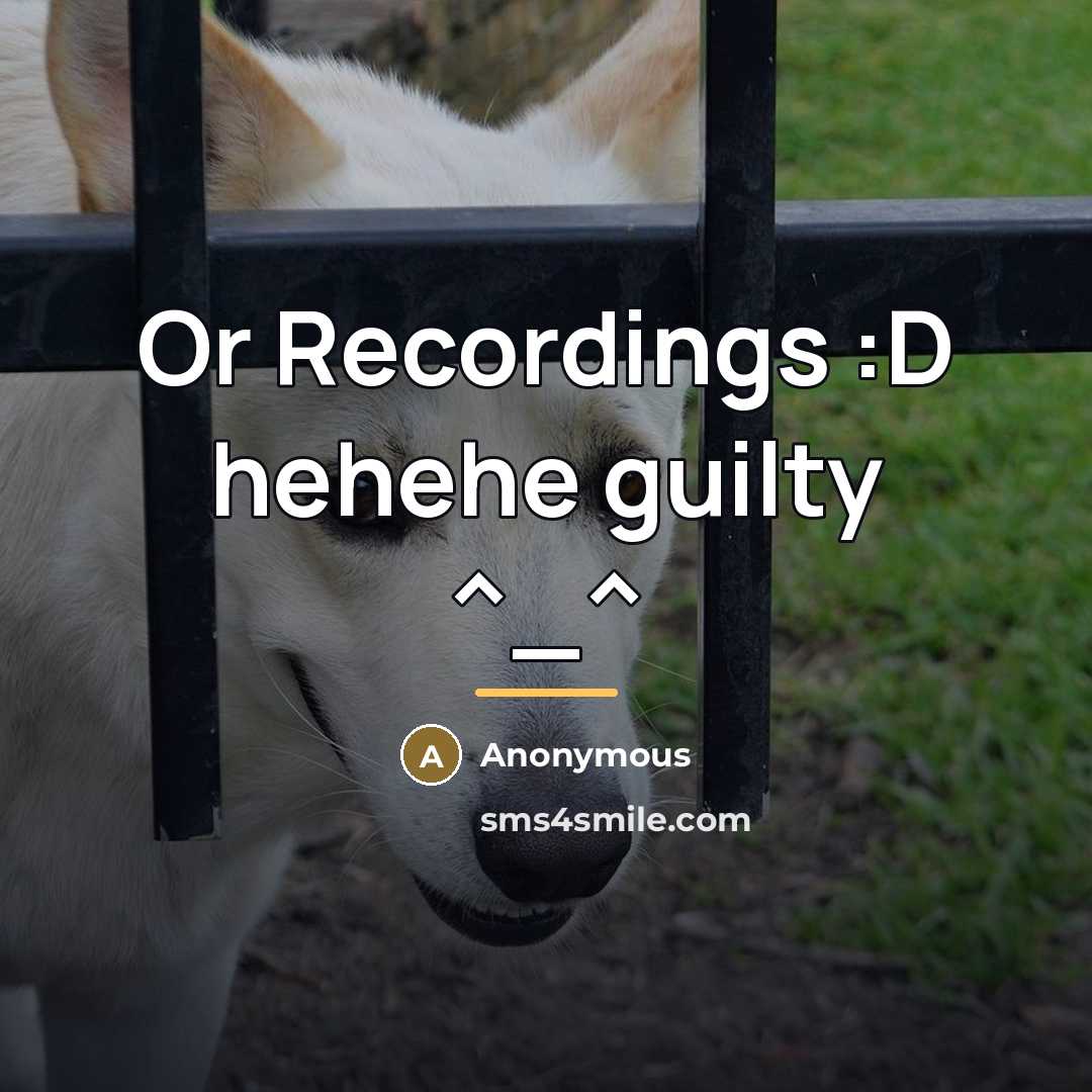 “Or Recordings :D hehehe guilty ^_^…” quote by Anonymous