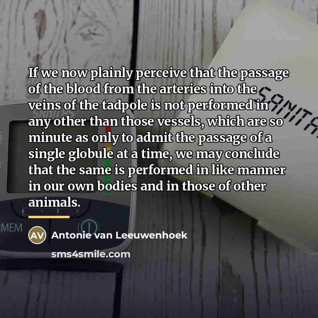 “If we now plainly perceive that the passage of the…” quote by Antonie van Leeuwenhoek