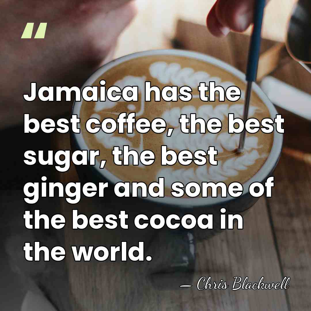 Jamaica has the best coffee, the best sugar, the best ginger and&hellip; - Chris Blackwell