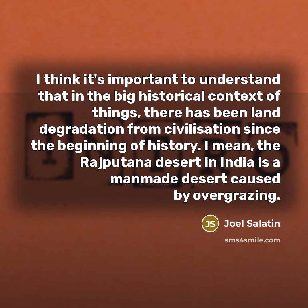 “I think it's important to understand that in the big…” quote by Joel Salatin