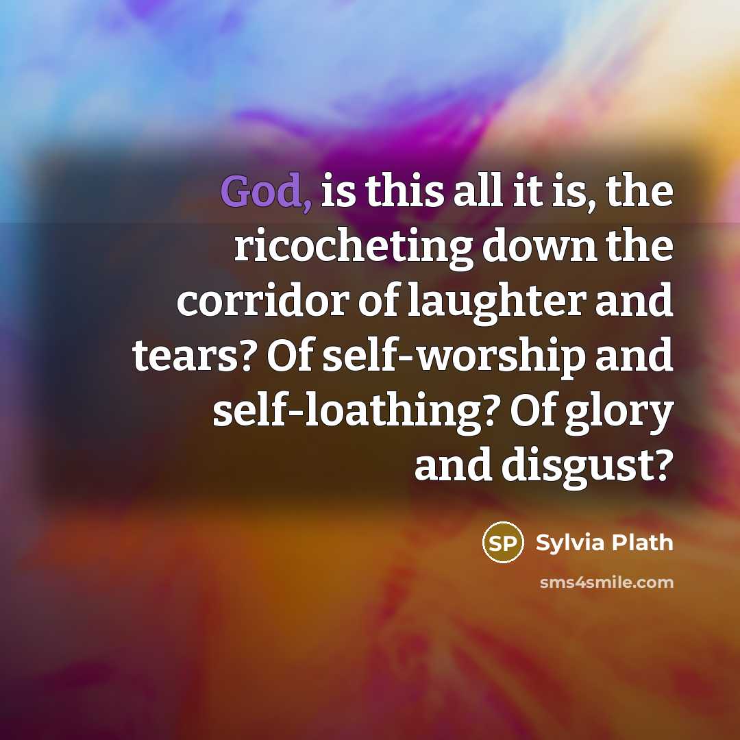“God, is this all it is, the ricocheting down the…” quote by Sylvia Plath