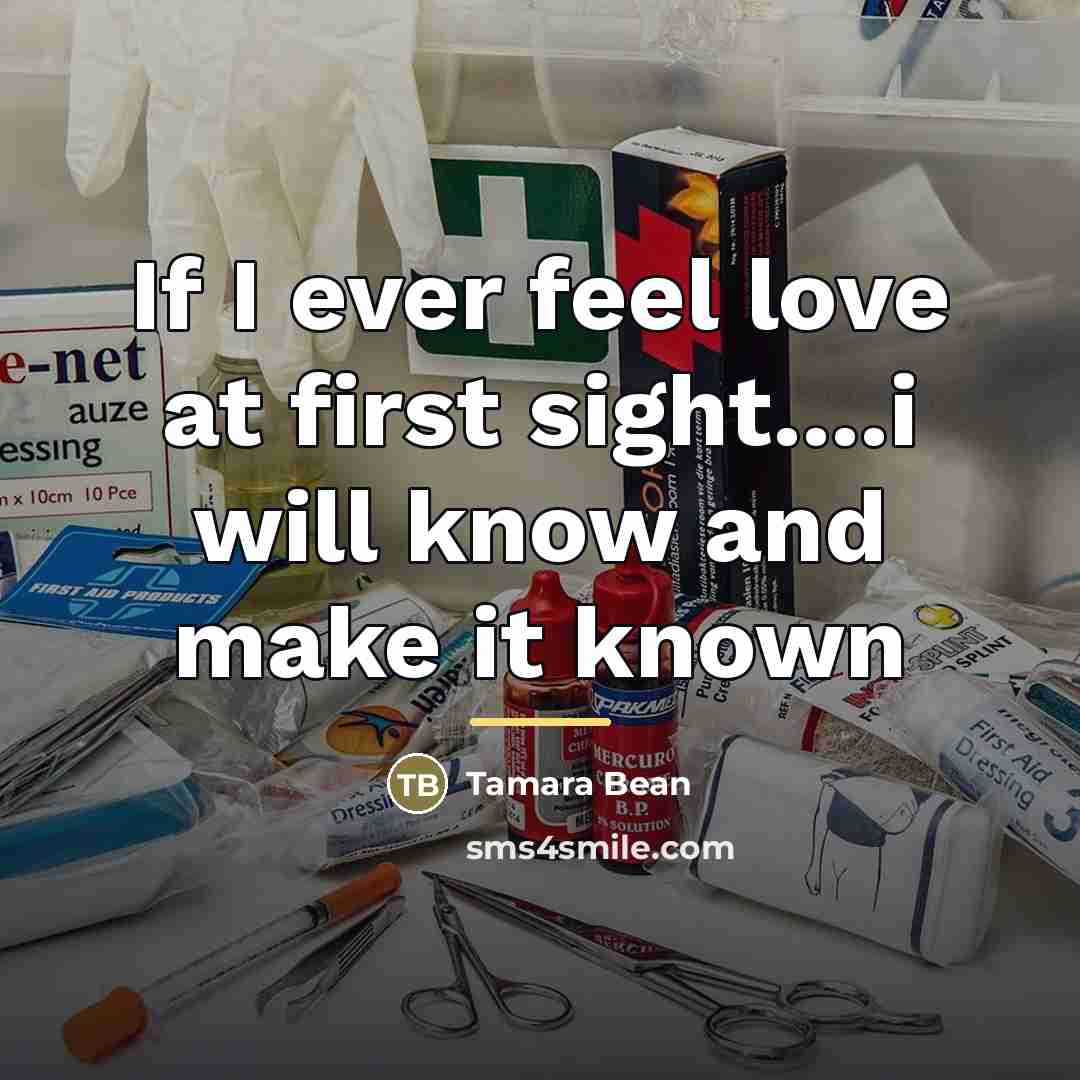 “If I ever feel love at first sight....i will know…” quote by Tamara Bean
