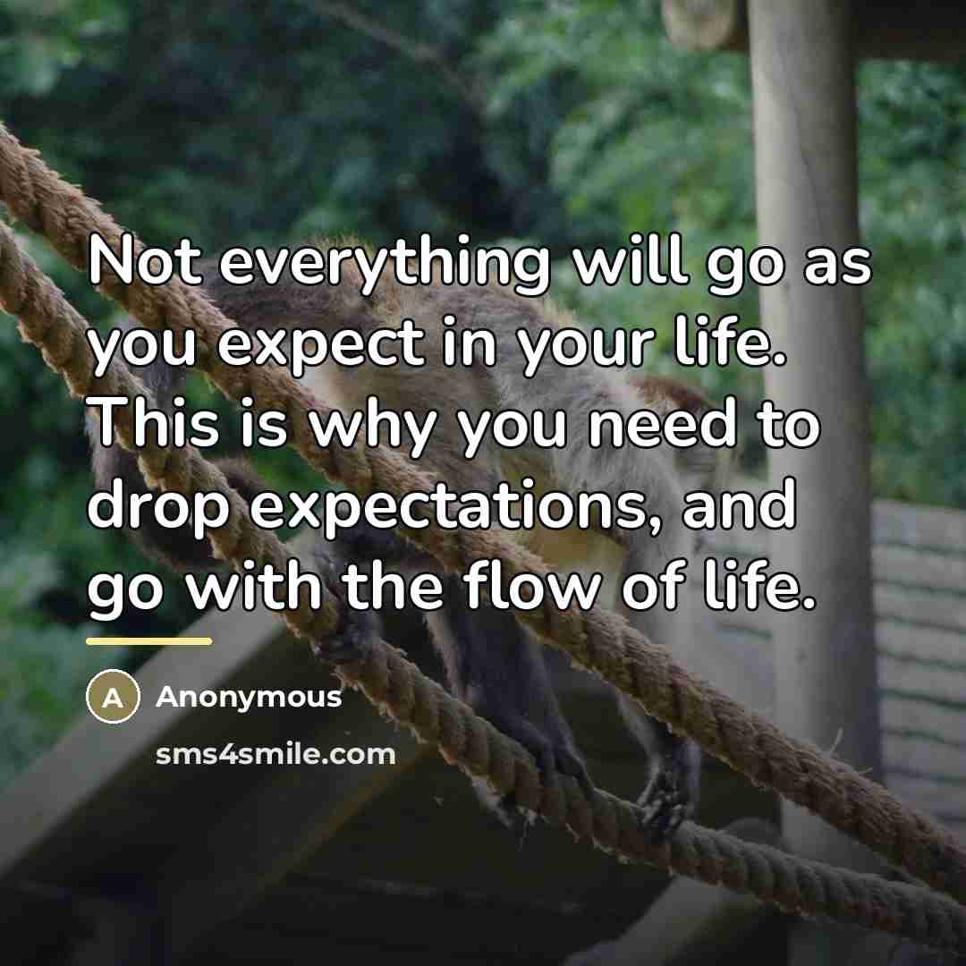 “Not everything will go as you expect in your life.…” quote by Anonymous