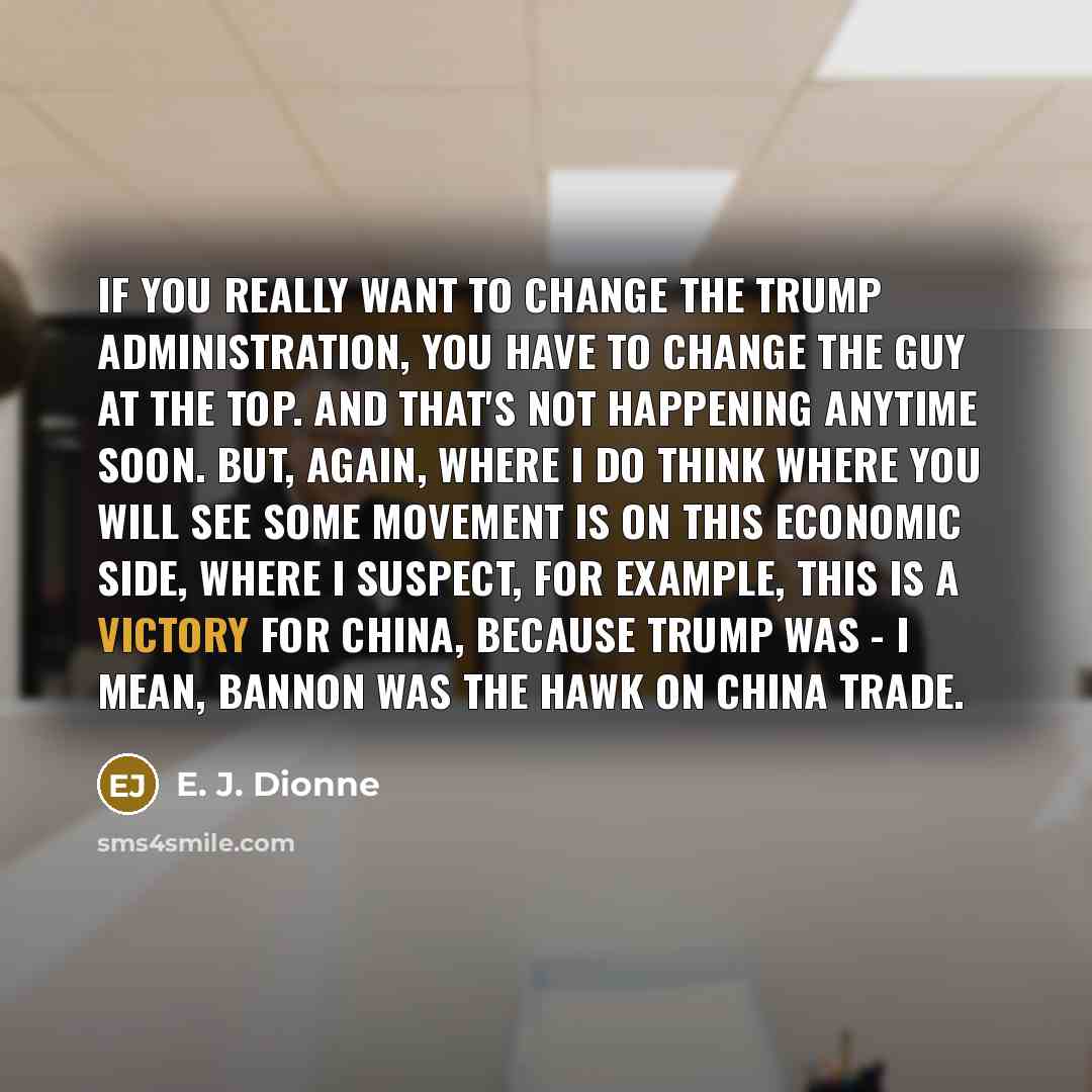 “If you really want to change the Trump administration, you…” quote by E. J. Dionne