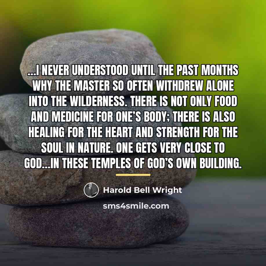 “I never understood until the past months why the Master…” quote by Harold Bell Wright