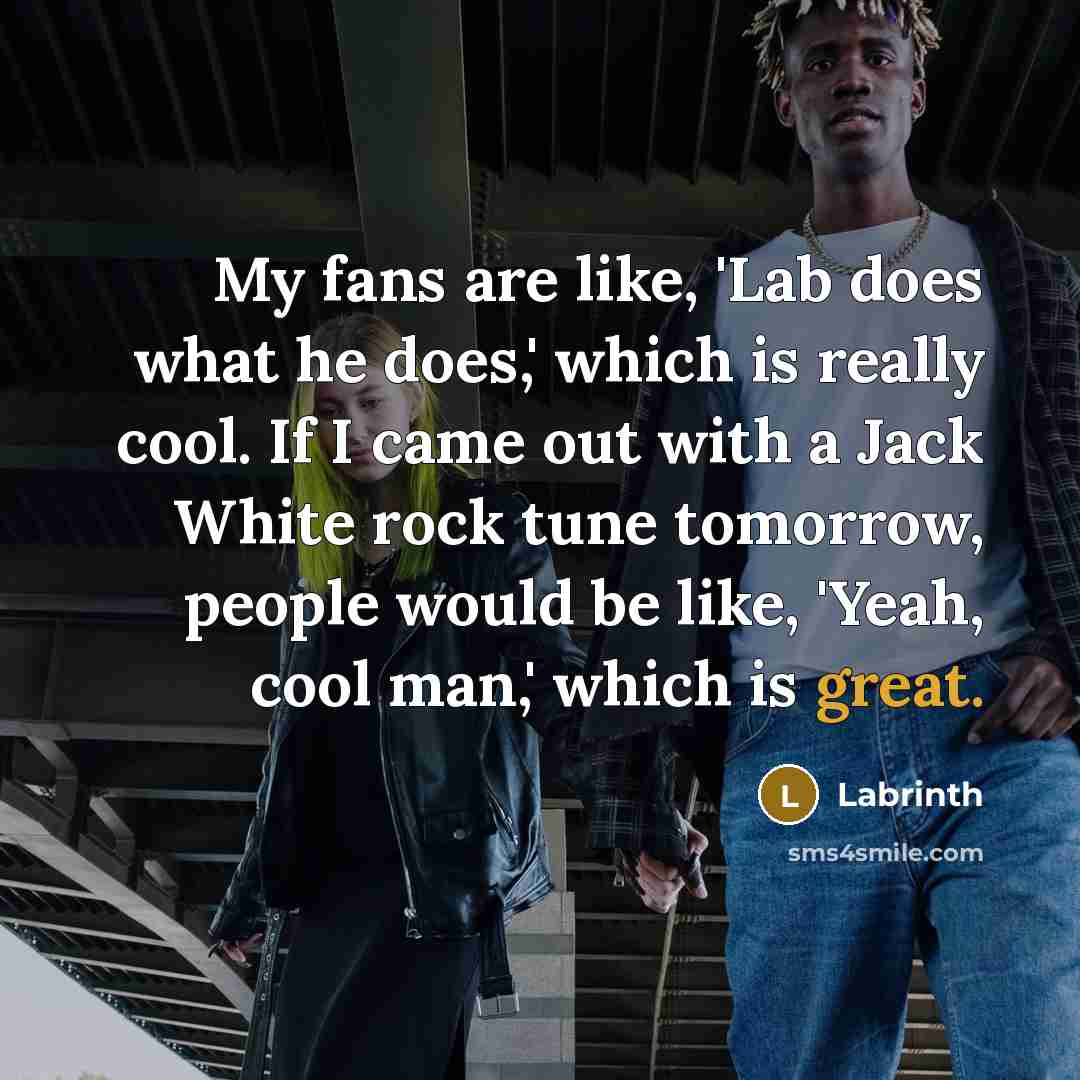 “My fans are like, 'Lab does what he does,' which…” quote by Labrinth