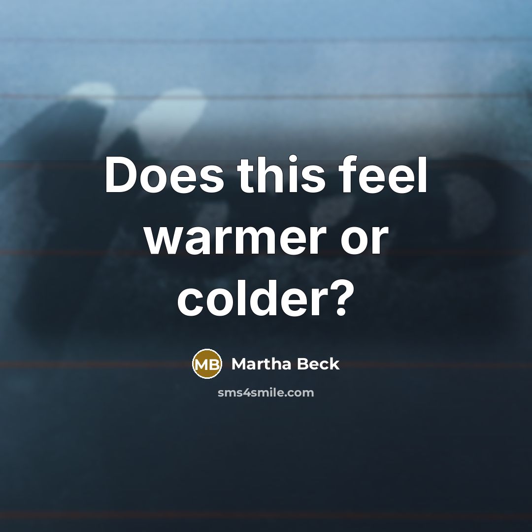 “Does this feel warmer or colder?…” quote by Martha Beck