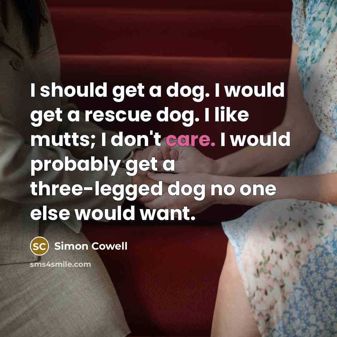 “I should get a dog. I would get a rescue…” quote by Simon Cowell