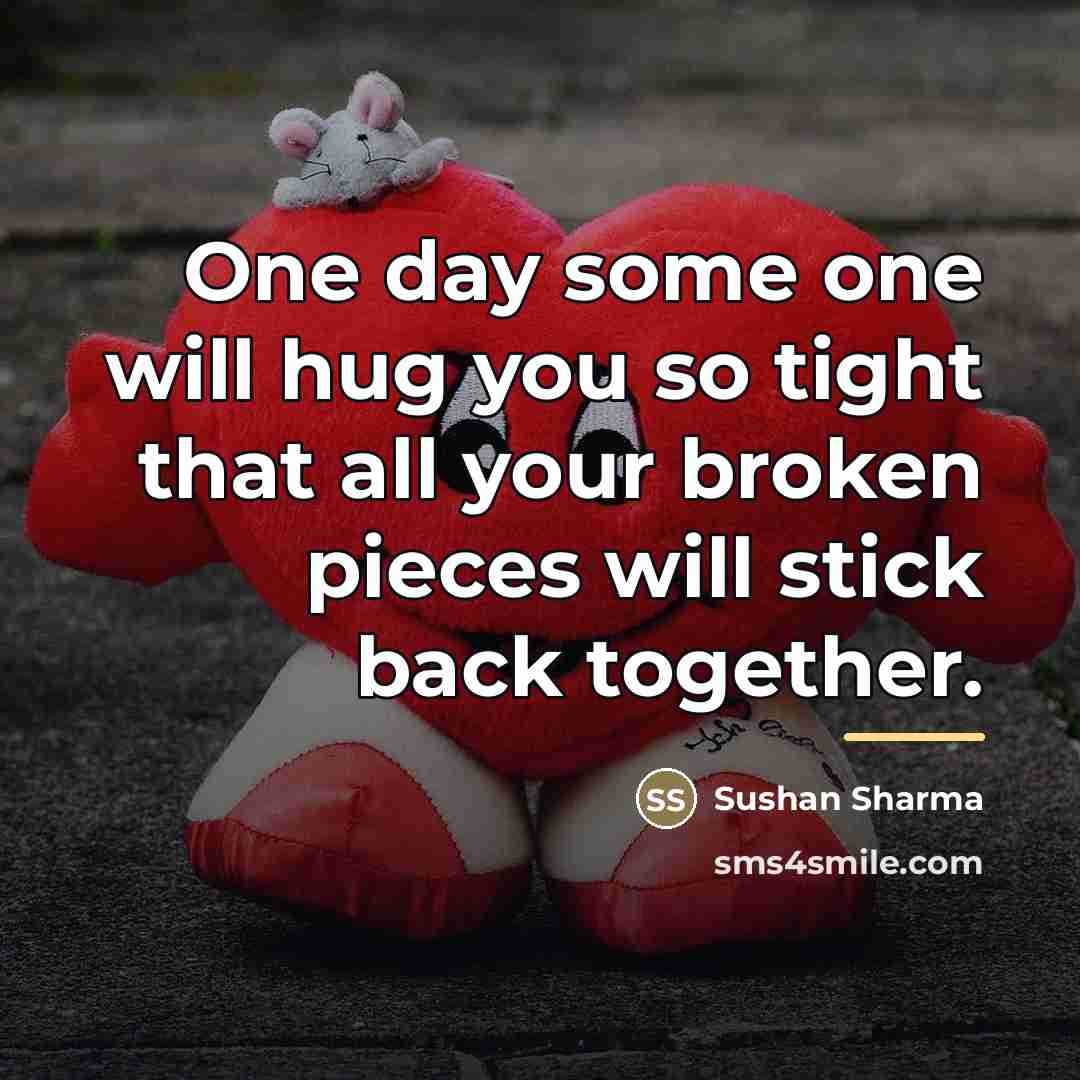 “One day some one will hug you so tight that…” quote by Sushan Sharma