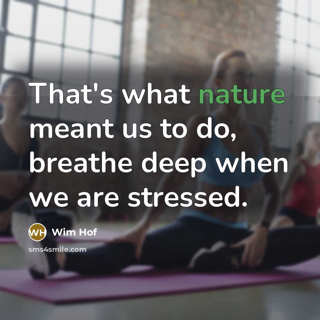“That's what nature meant us to do, breathe deep when…” quote by Wim Hof