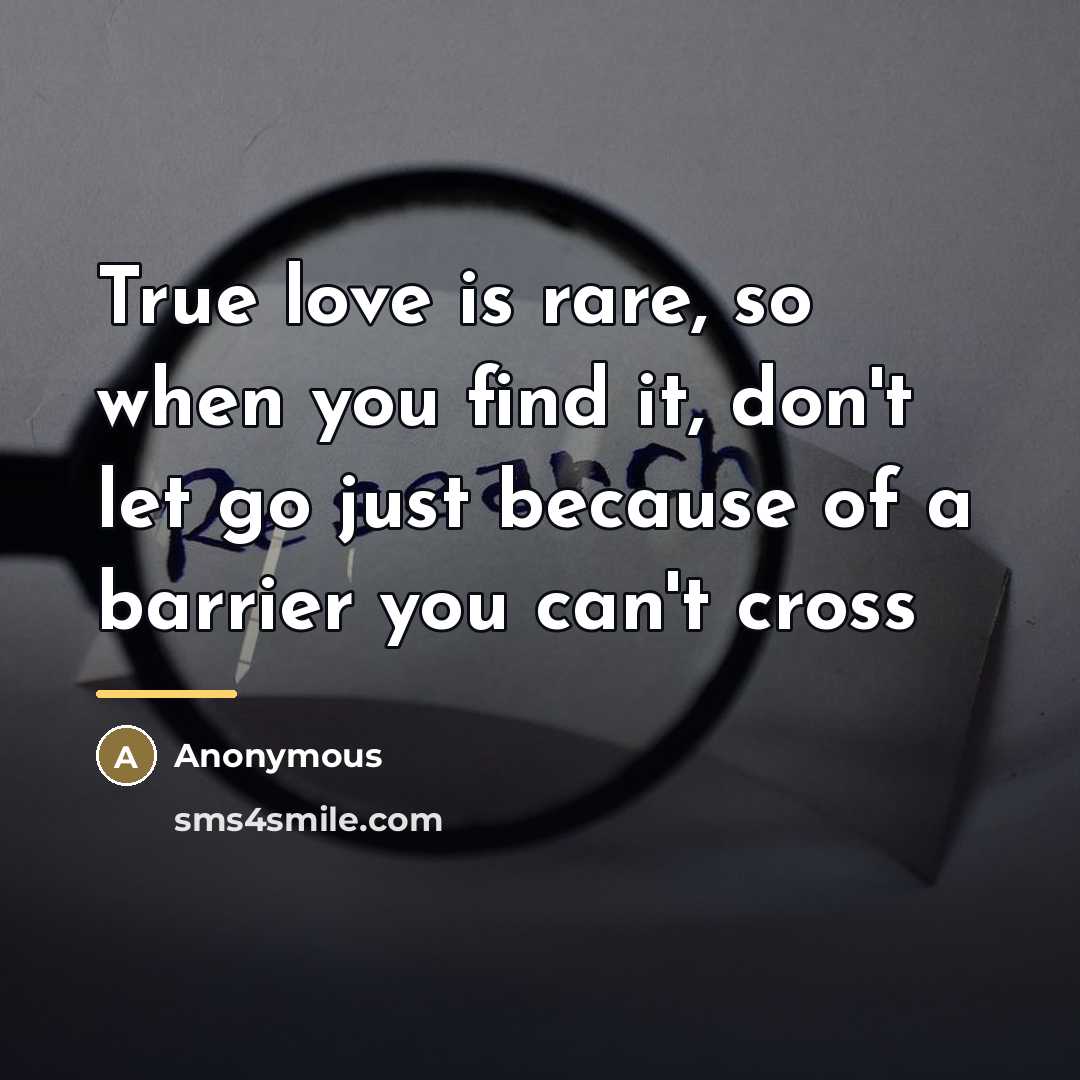 “True love is rare, so when you find it, don't…” quote by Ray Wall