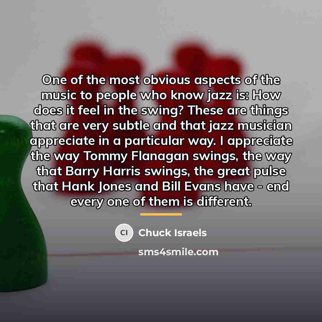 “One of the most obvious aspects of the music to…” quote by Chuck Israels
