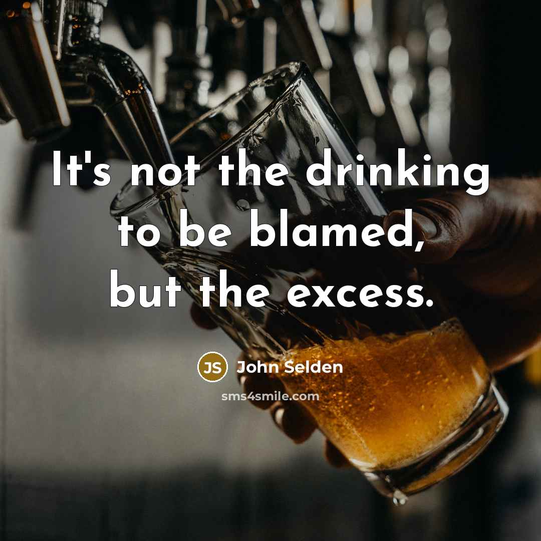 “It's not the drinking to be blamed, but the excess.…” quote by John Selden