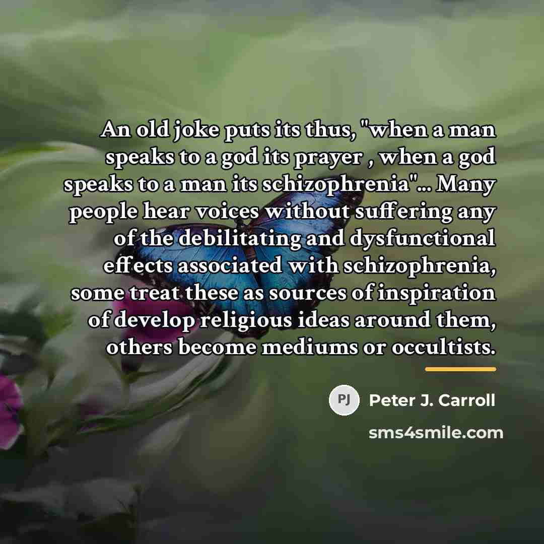 “An old joke puts its thus, "when a man speaks…” quote by Peter J. Carroll