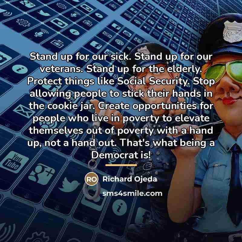 “Stand up for our sick. Stand up for our veterans.…” quote by Richard Ojeda