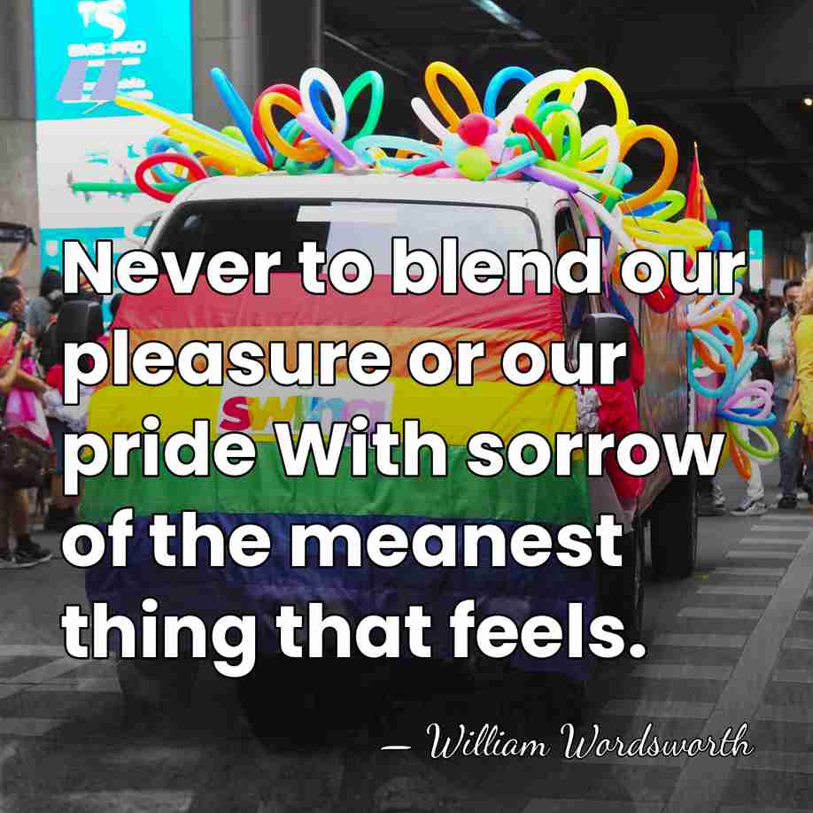Never to blend our pleasure or our pride With sorrow of the&hellip; - William Wordsworth