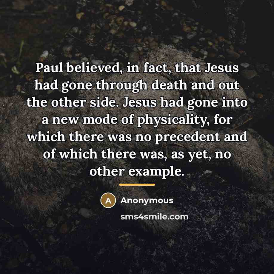 “Paul believed, in fact, that Jesus had gone through death…” quote by Anonymous