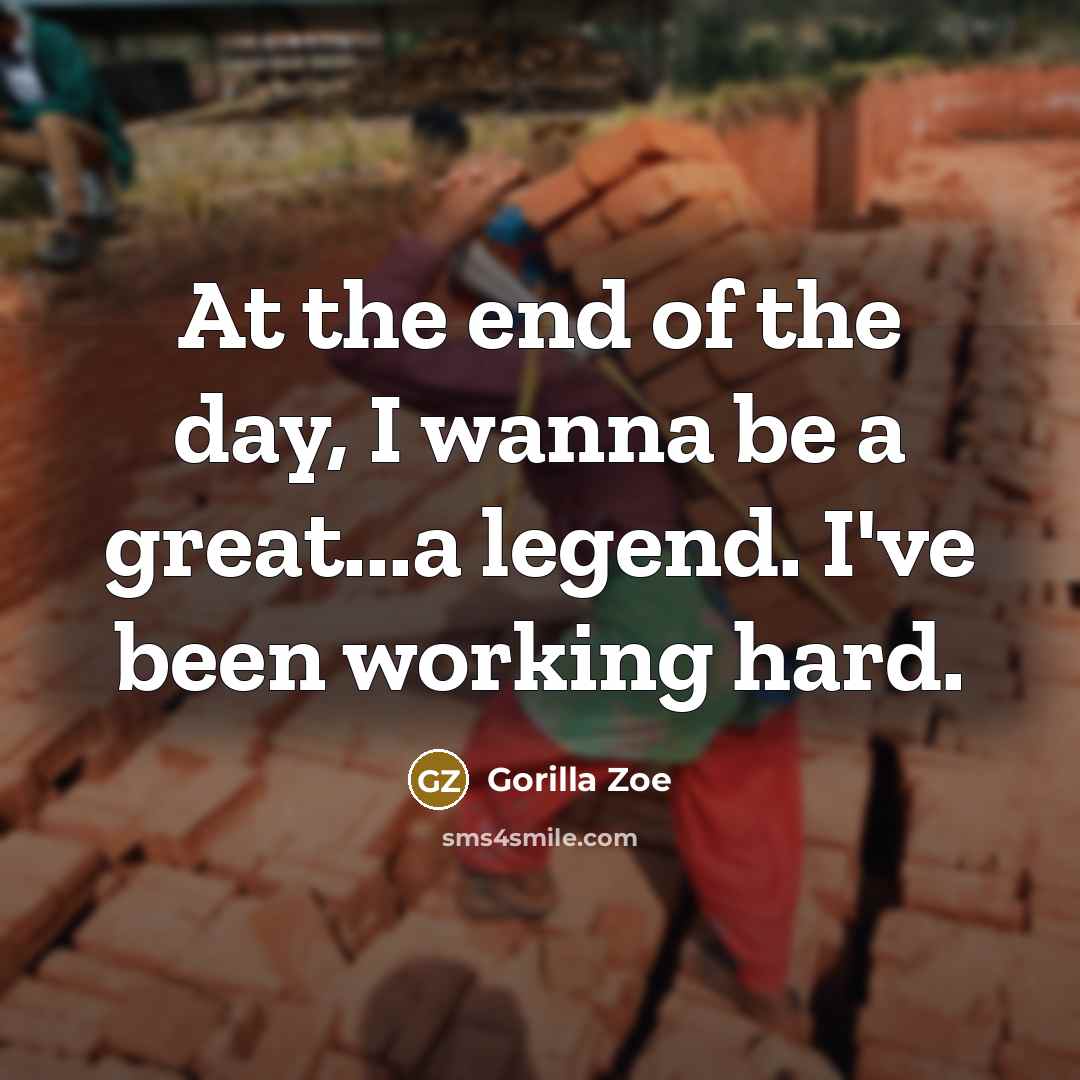 “At the end of the day, I wanna be a…” quote by Gorilla Zoe