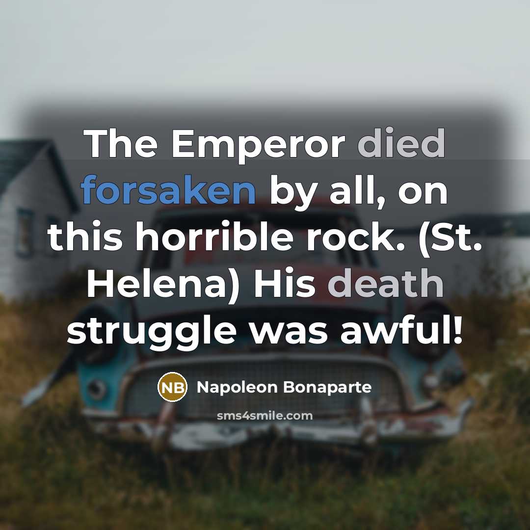 “The Emperor died forsaken by all, on this horrible rock.…” quote by Napoleon Bonaparte