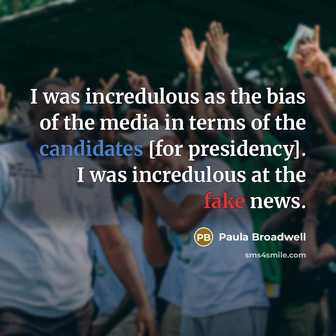 “I was incredulous as the bias of the media in…” quote by Paula Broadwell