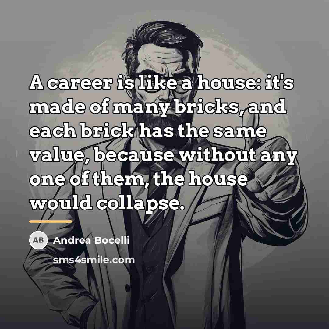 “A career is like a house: it's made of many…” quote by Andrea Bocelli