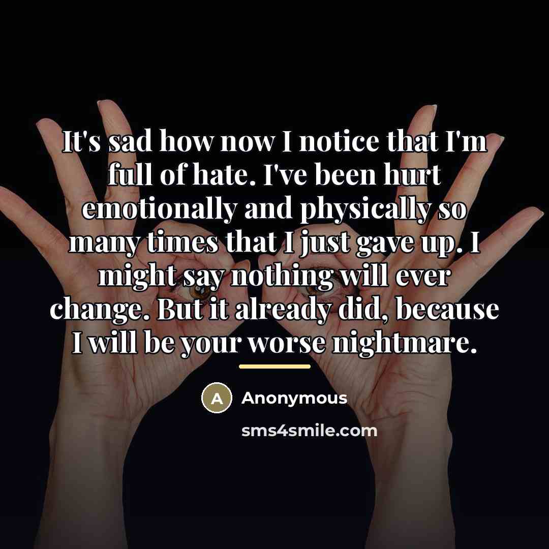“It's sad how now I notice that I'm full of…” quote by Anonymous