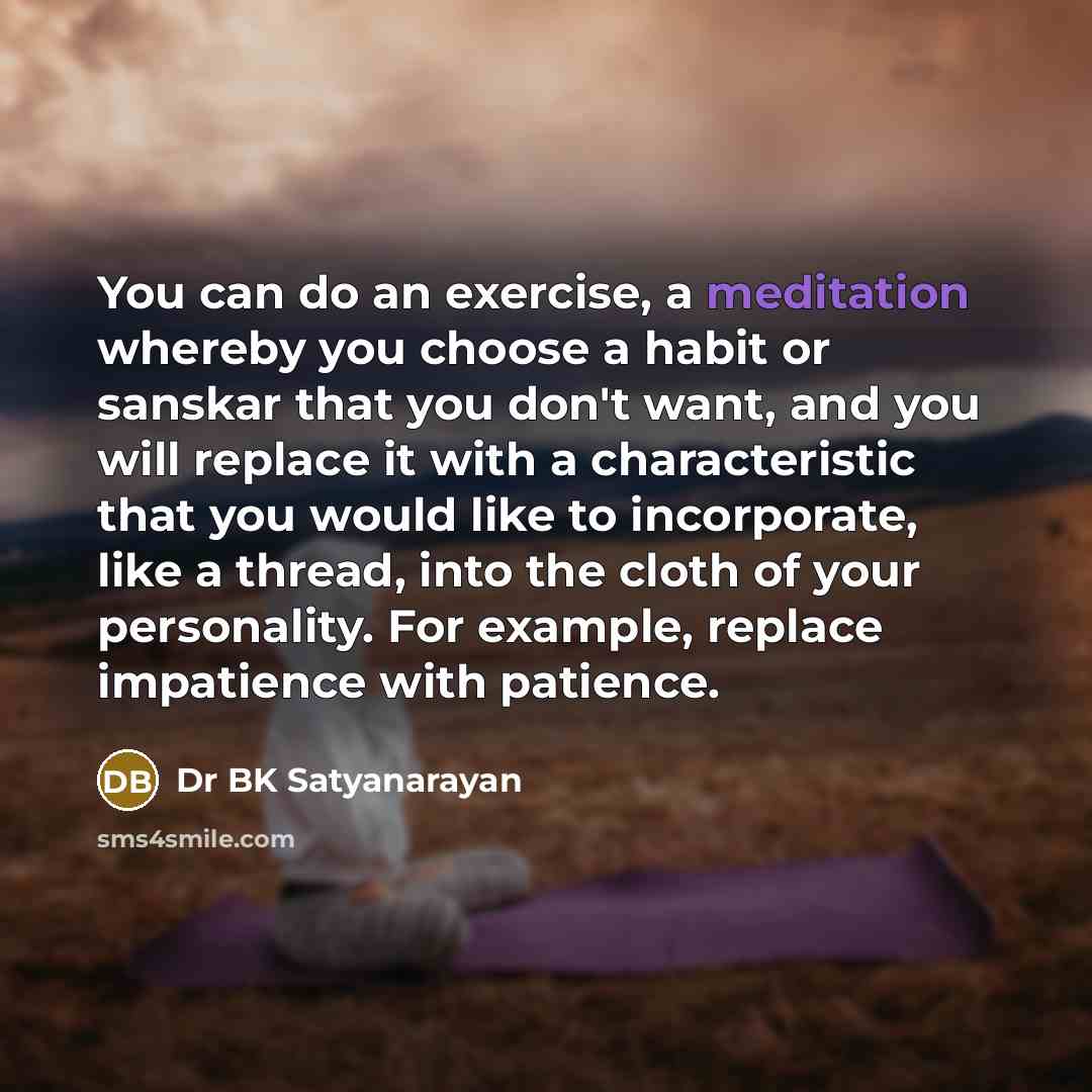 “You can do an exercise, a meditation whereby you choose…” quote by Dr BK Satyanarayan