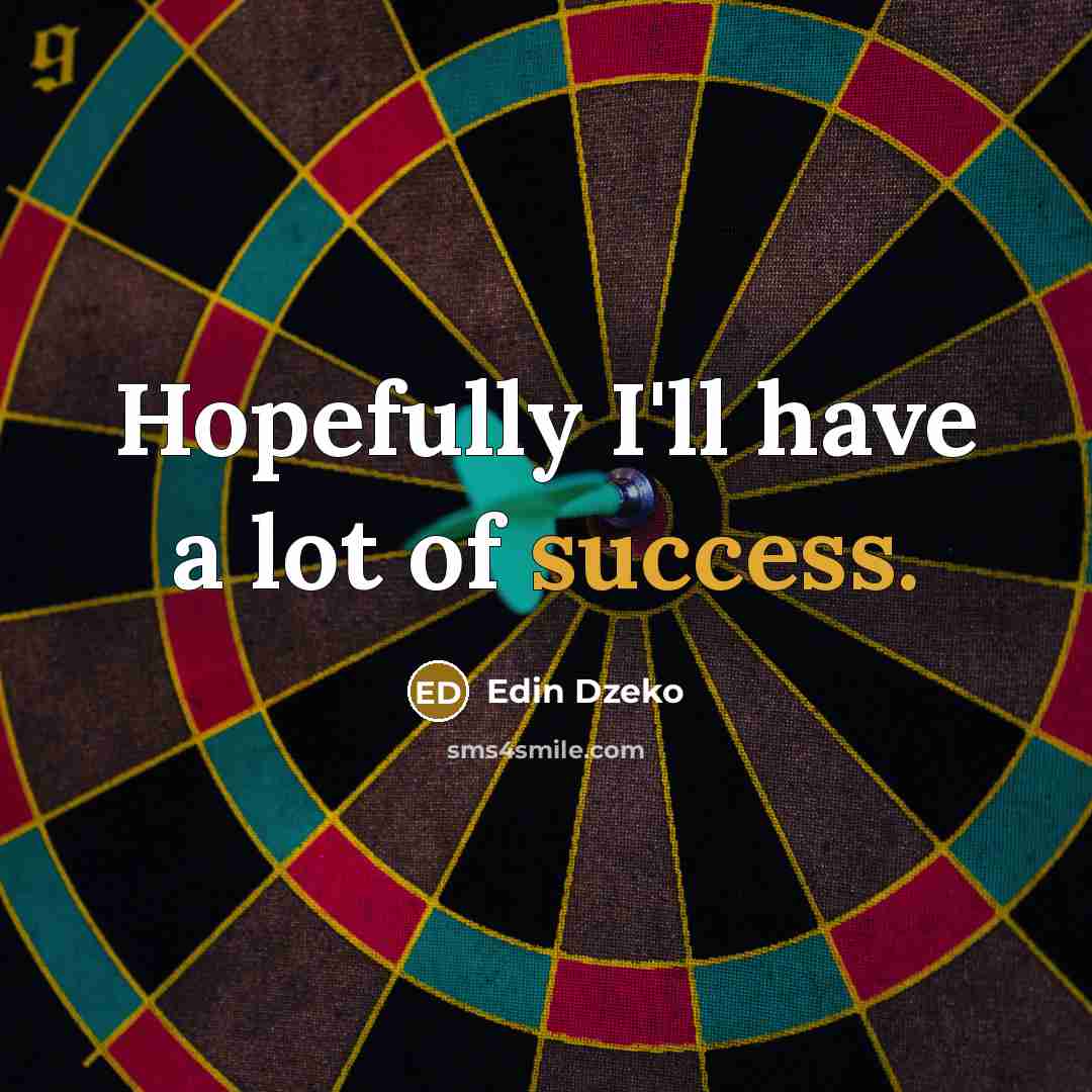 “Hopefully I'll have a lot of success.…” quote by Edin Dzeko