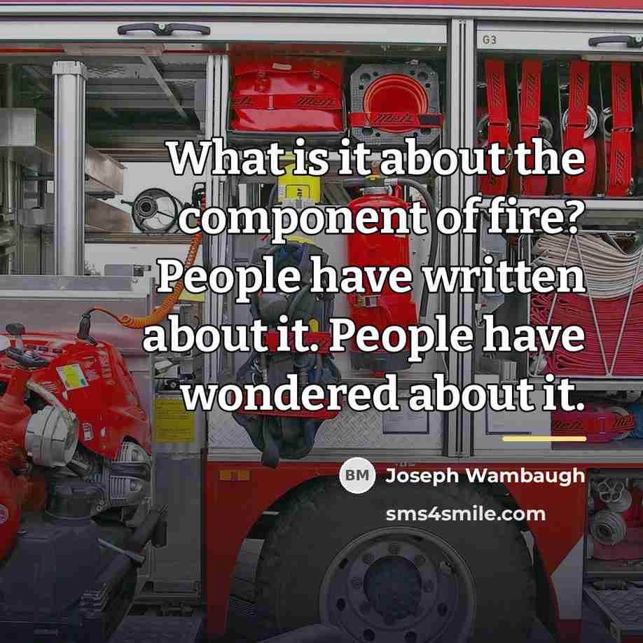 “What is it about the component of fire? People have…” quote by Joseph Wambaugh