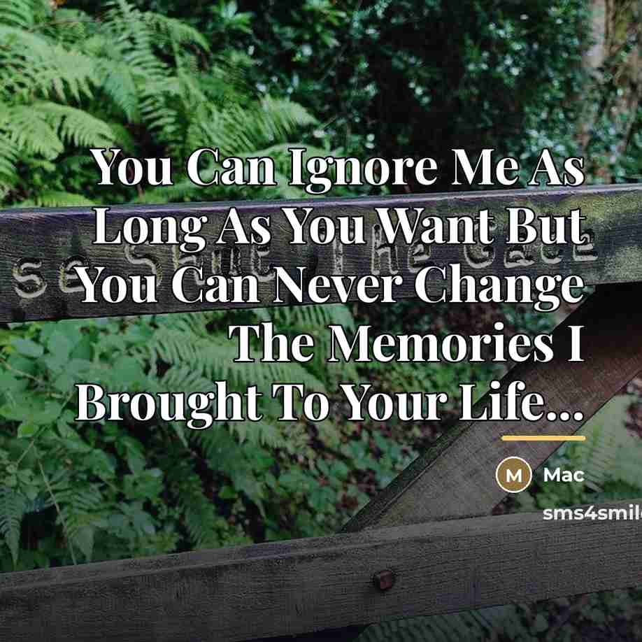 “You Can Ignore Me As Long As You Want But…” quote by Mac