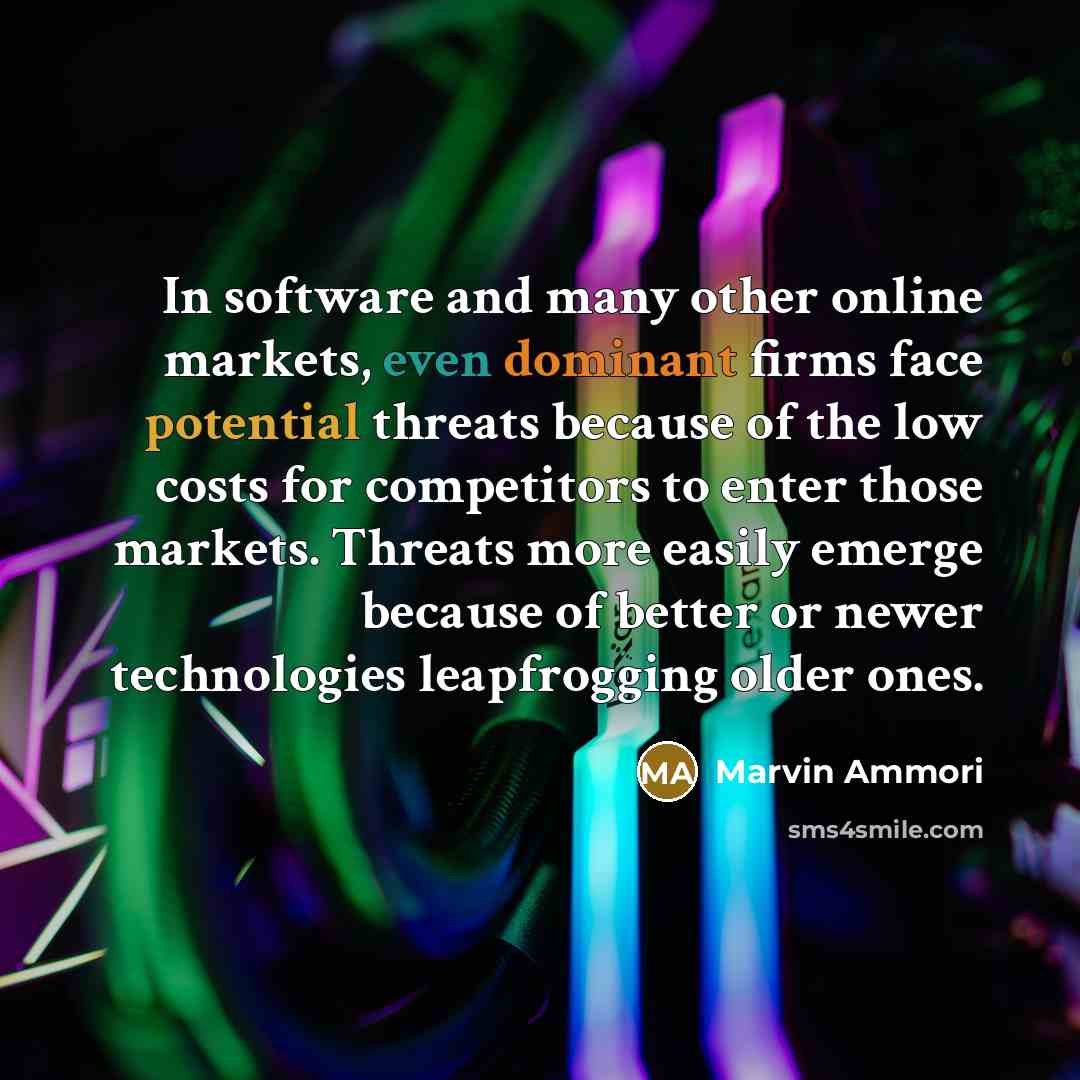“In software and many other online markets, even dominant firms…” quote by Marvin Ammori