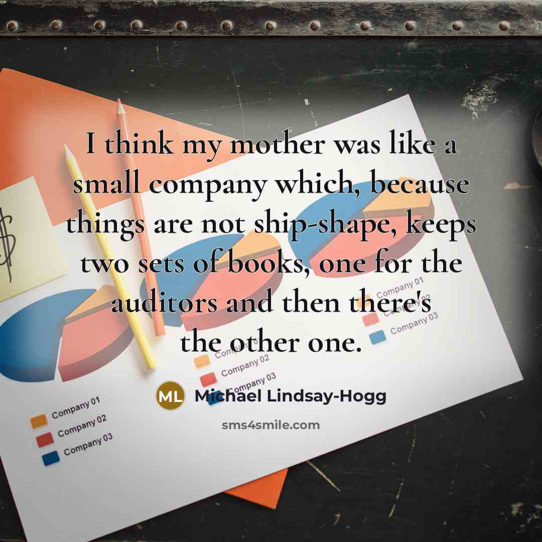 “I think my mother was like a small company which,…” quote by Michael Lindsay-Hogg