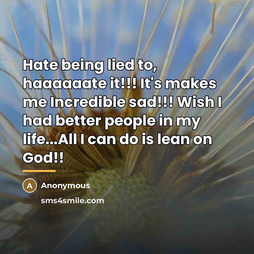 “Hate being lied to, haaaaaate it!!! It's makes me Incredible…” quote by Anonymous