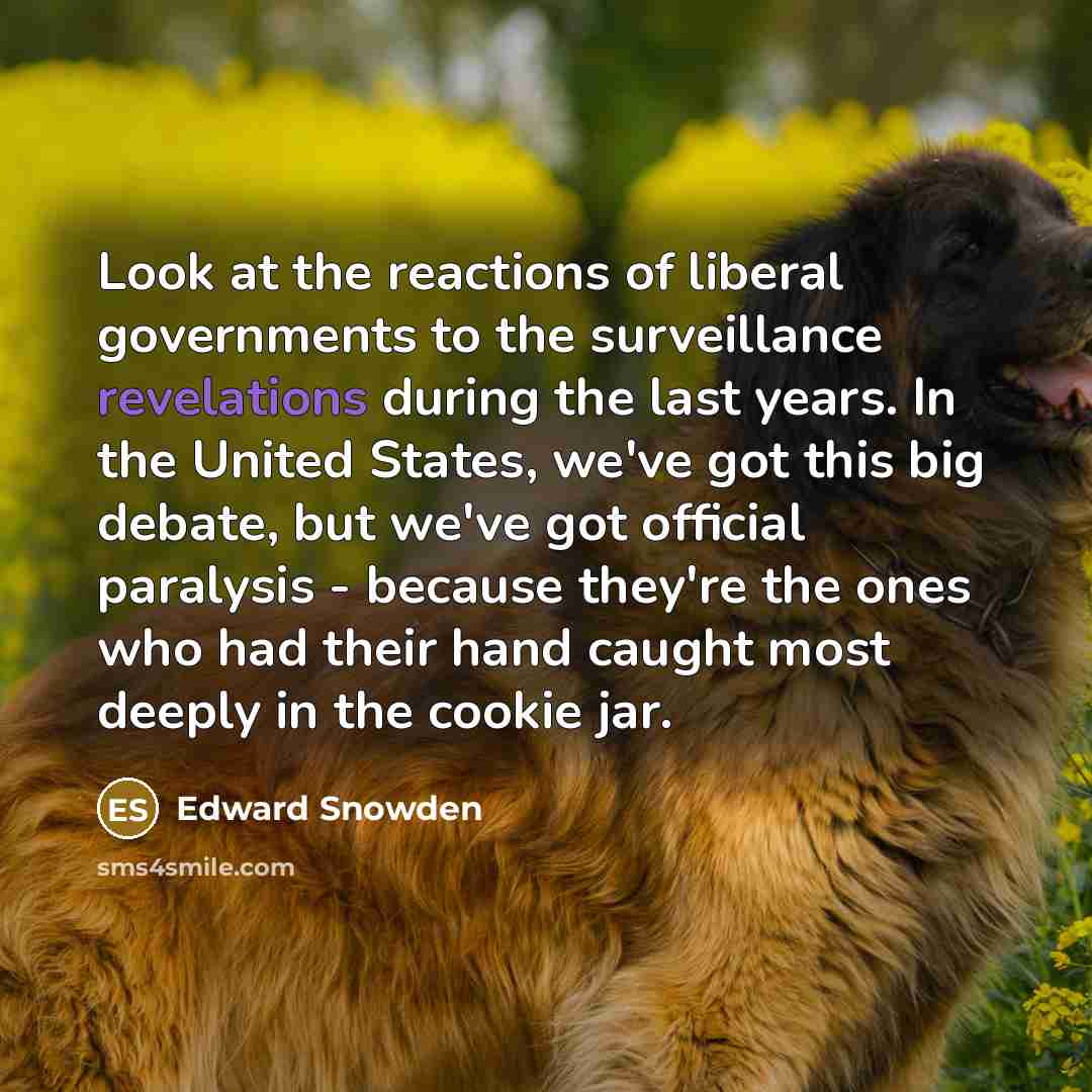 “Look at the reactions of liberal governments to the surveillance…” quote by Edward Snowden
