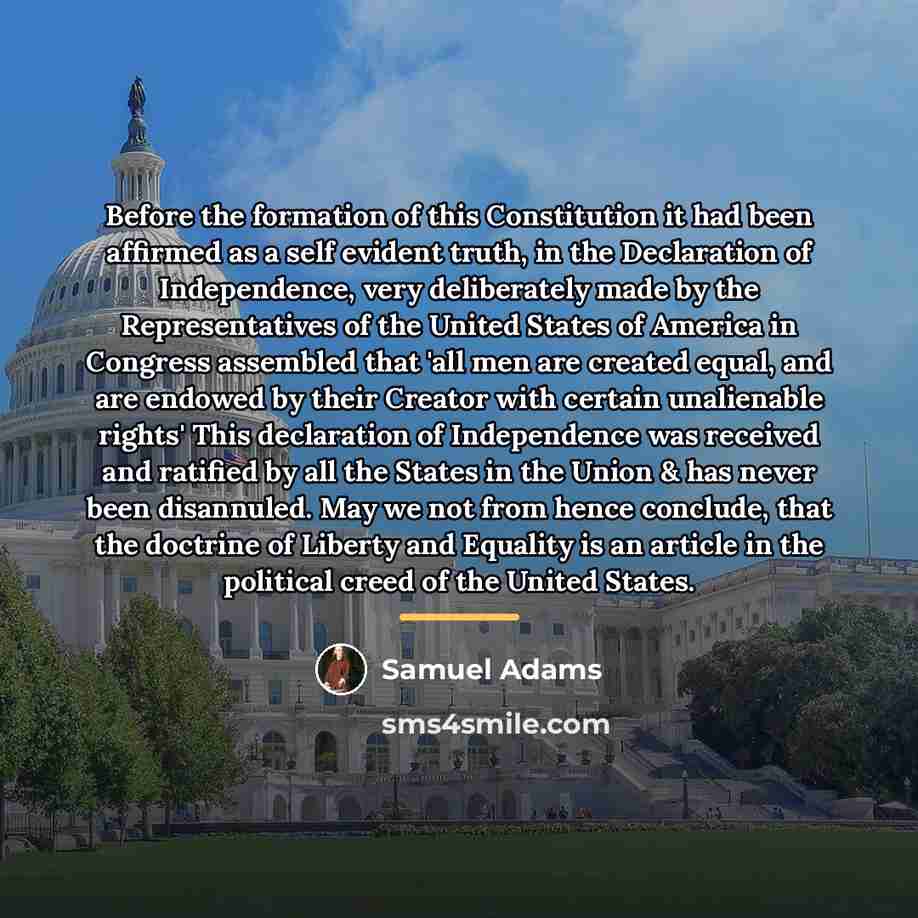 “Before the formation of this Constitution it had been affirmed…” quote by Samuel Adams